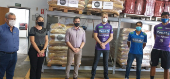 Vôlei Renata faz doação de cinco toneladas ao Banco de Alimentos para campanha “Campinas Sem Fome”