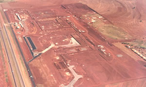 Foto aérea da Ceasa. Início da construção. Foto apenas do espaço do terreno